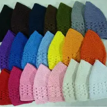 500 шт./партия, Младенческая шапочка для маленьких девочек, вязаная шапка куфи, 21 Цвет на выбор