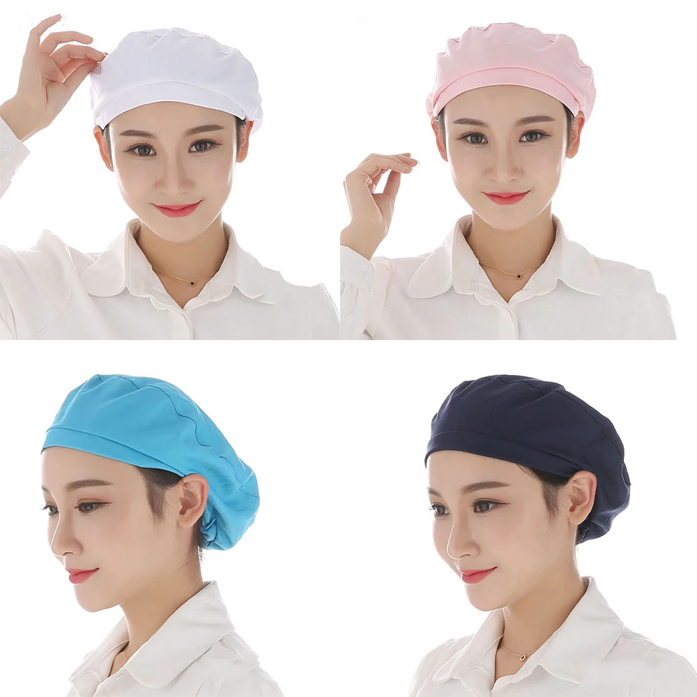 

Unisex Food Service Caps Breathable Sanitary Dust Cap Workshop Canteen Kitchen Restaurant Hotel Bakery Waiter Chef Work Hats