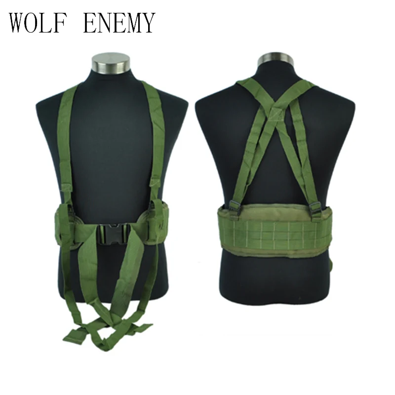 

New Tactical Military Adjustable Nylon Military Belt Tactical Rappelling Belt Vest Molle Panel Platform Waist Belt Suspender