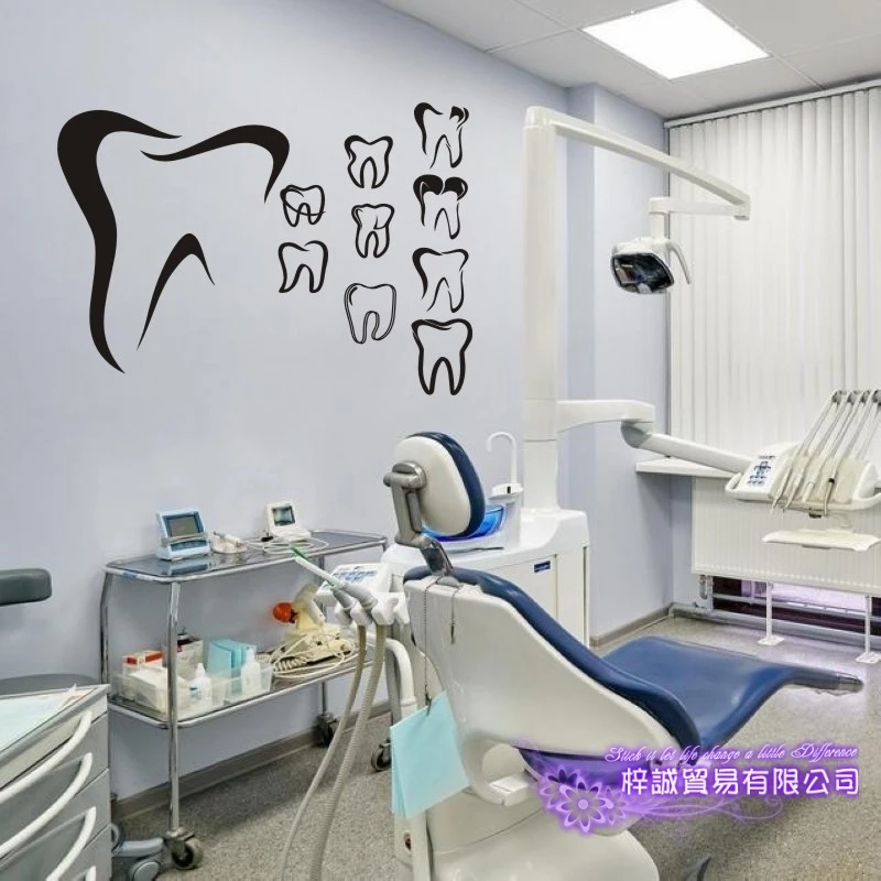 DCTAL Tooth Brushing Teeth Sticker Dental Clinic Dentistry Decal Bathroom Poster Vinyl Art Wall Decals Pegatina Decor Mural