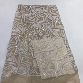 

Sequins Mesh Lace Fabric white High Quality African Net Lace Wedding Fabrics Nigerian French Guipure Material Free Shipping