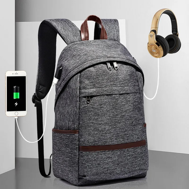 Headphone Interface Anti theft Backpacks With USB Charge Laptop Women