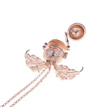 55 グラム女性 5 写真拡大ロケットネックレスシルバーボール天使ウィングエレガントレトロペン(China)