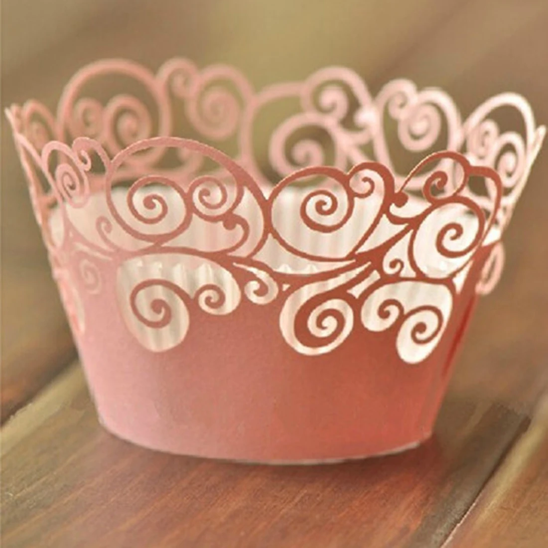 

Lovely 12Pcs Vine Filigree Cupcake Laser Cut Clouds Design Cake Paper Wrapper Muffin Wrap Surround Edge Birthday Party Decor