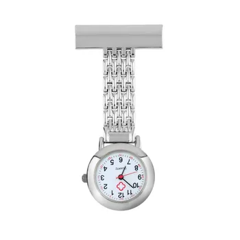 

Nurse Pocket Watch Stainless Steel Arabic Numerals Quartz Brooch Doctor Fob Watches Unique Portable Useful Simple
