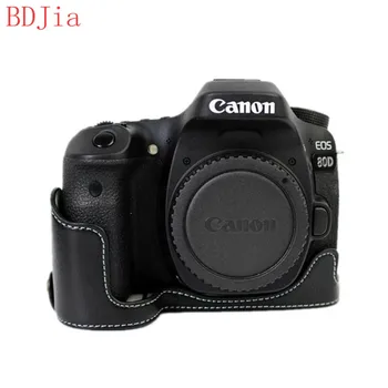

Genuine Cowhide Leather Half Body Camera Case BASE For Canon 90D 80D 70D 60D (Any Lens) With Battery Opening,Free Shipping