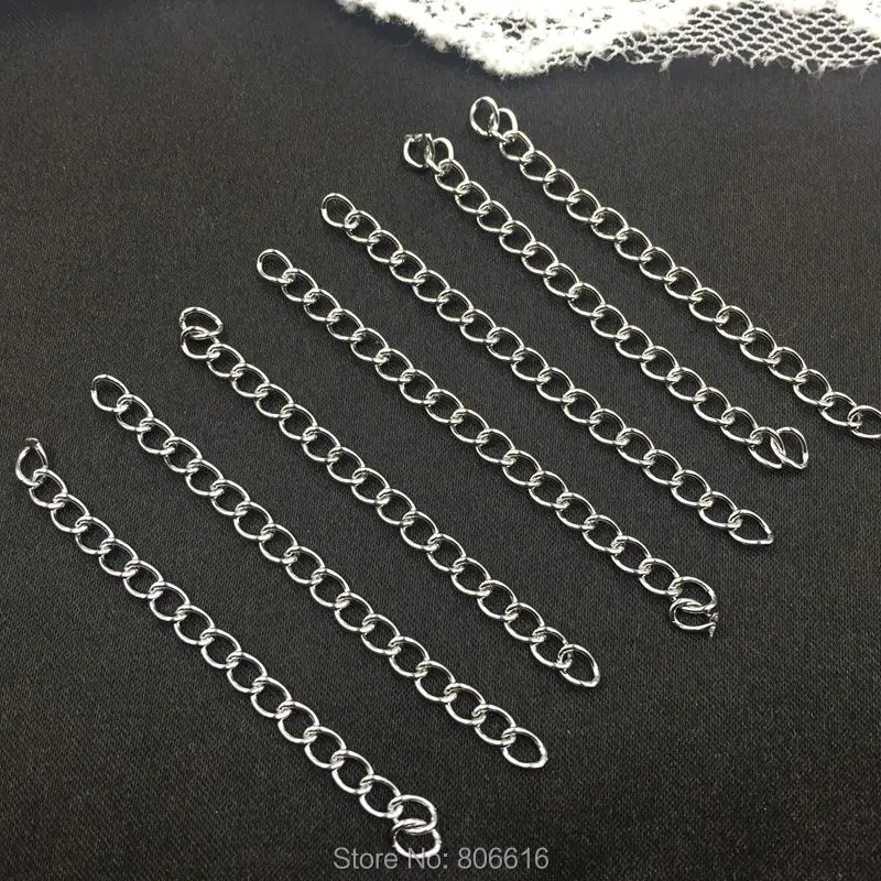 

(3MM/W 5Cm/L ) 200Pcs Stainless Steel Jewellery Link Chains Extension Chain Jewelry Findings & Accessories