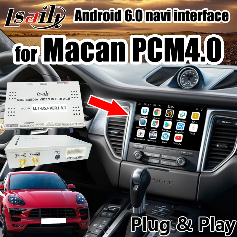 

Plug&play Android GPS Navigation Box for Macan Porsche PCM4.0 2017-2018 Android Interface support wireless carplay by Lsailt