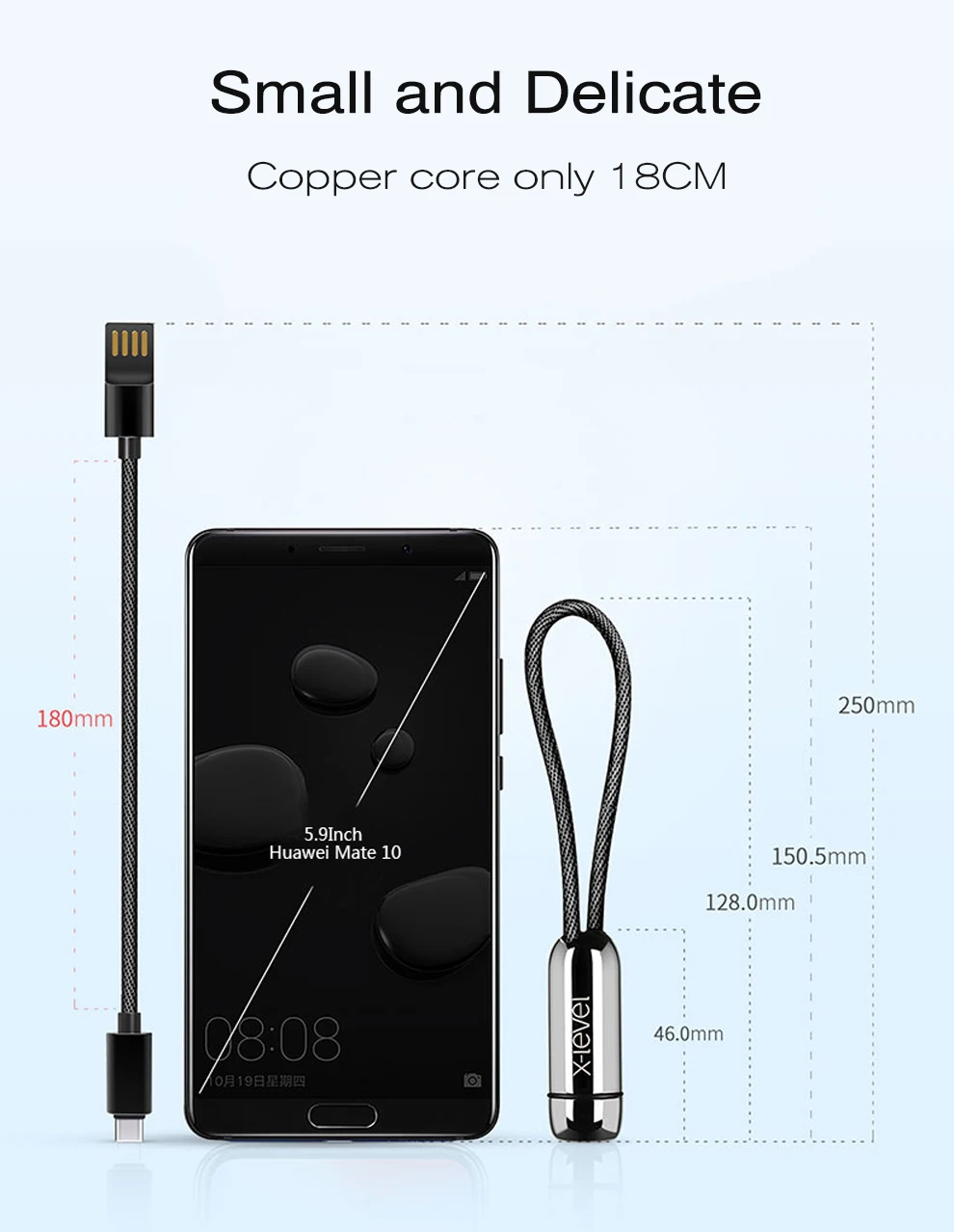 Usb type C кабель для быстрой зарядки type-C Быстрая зарядка портативный кабель короткий мини для samsung S9 Xiaomi Redmi Note 7 Pro huawei P30