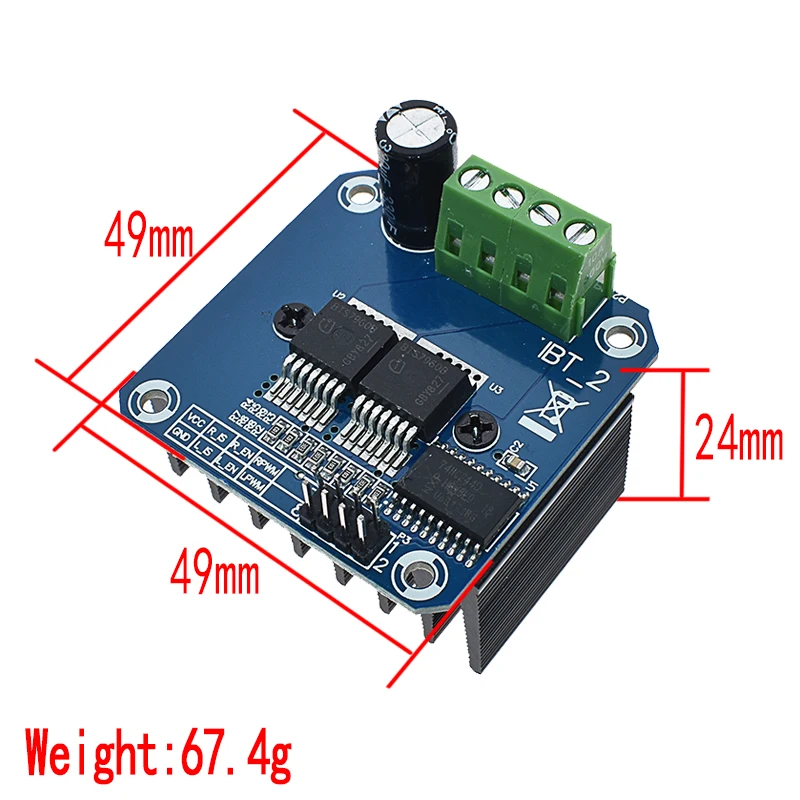 Двойной BTS7960 43A h-мост высокой мощности двигателя драйвер модуль/diy умный автомобильный ток диагностики