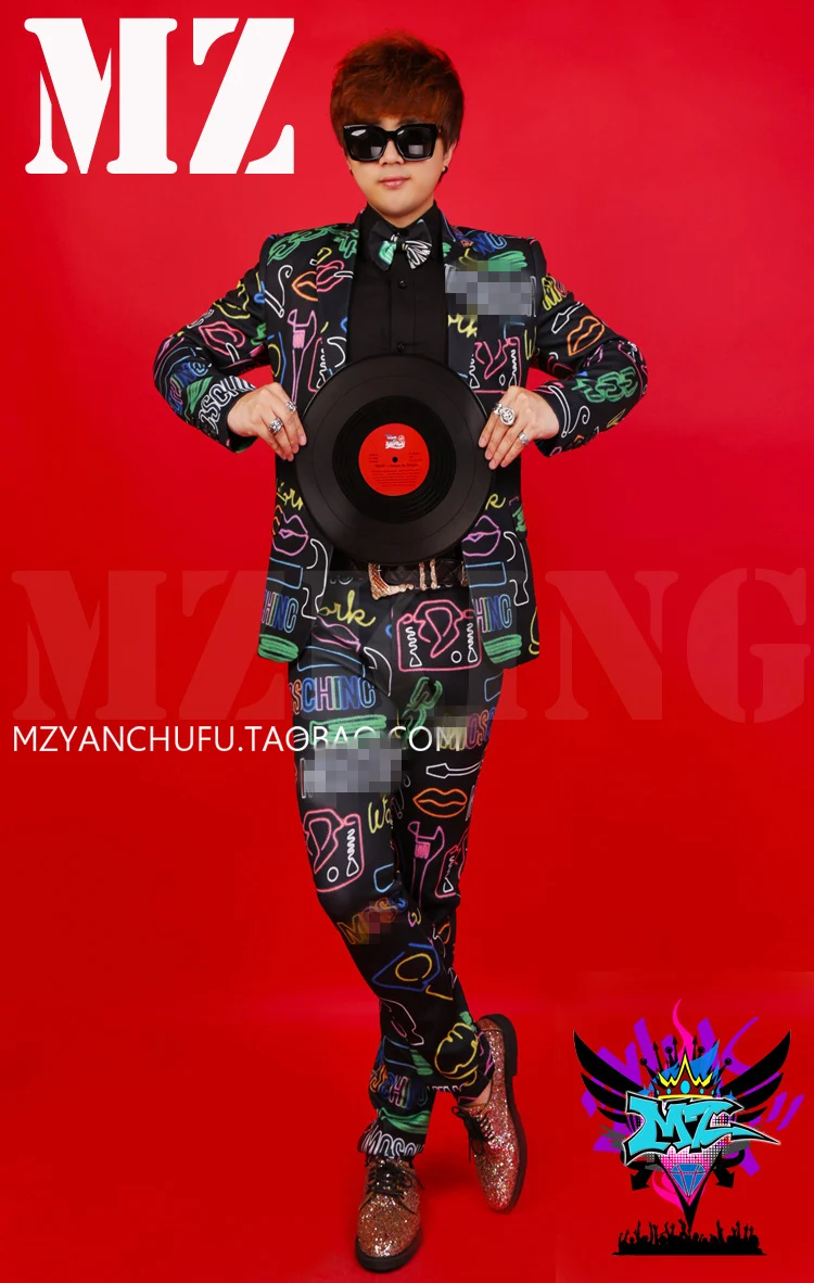 Мужской Блейзер яркий неоновый блейзер для ночных клубов|slimming suit|formal dress suitssuit slim |