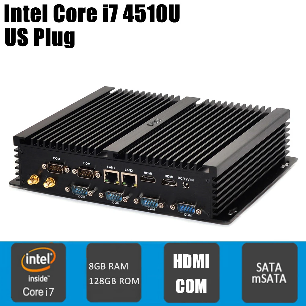 

Original HYSTOU FMP04B Fanless 12V Mini PC Core I7-4510U I5-4200U I3-4010U Intel QS77 With SATA / MSATA Port