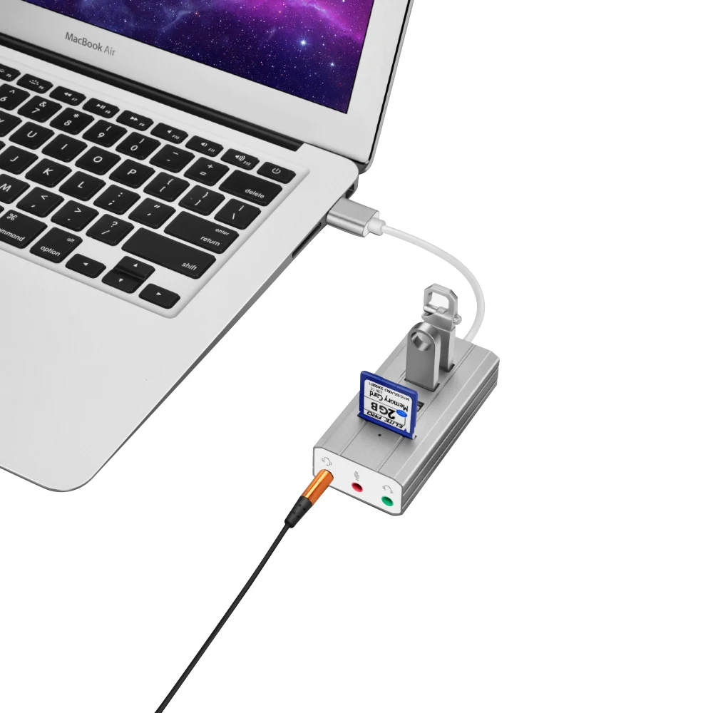 

USB C HUB 3 Port Type C HUB USB 3.0 Splitter High Speed Multi With SD TF Card Slot External Independent Sound Card For PC Laptop