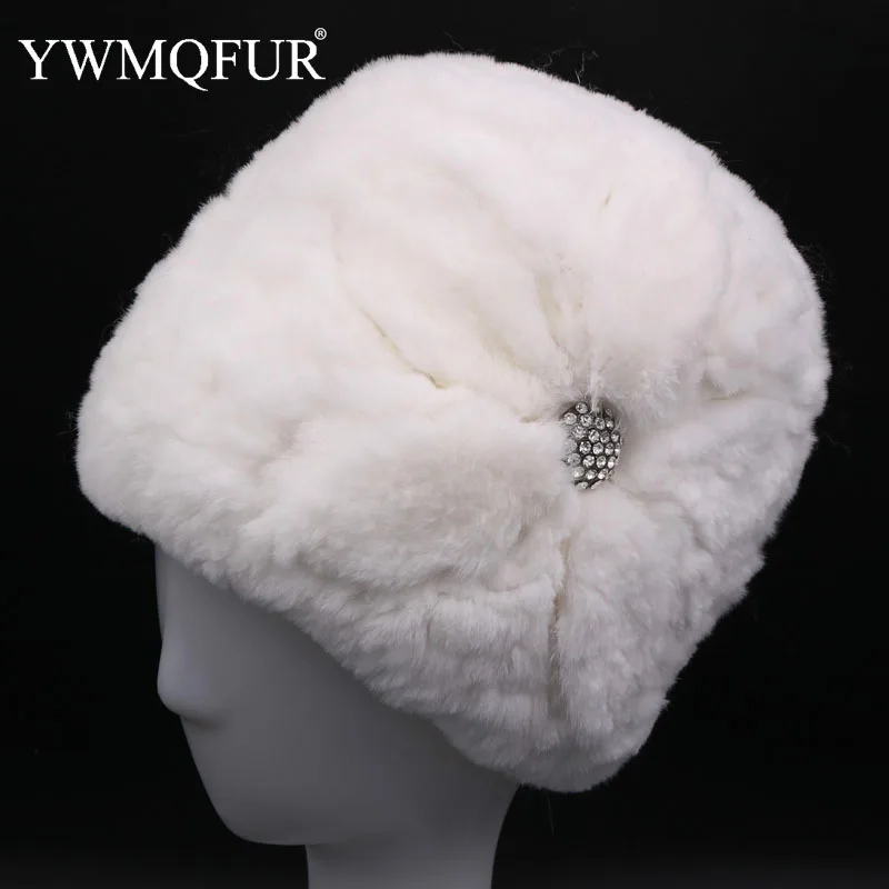 YWMQFUR новинка зимние меховые шапочки шапки для женщин одноцветные Утолщенные