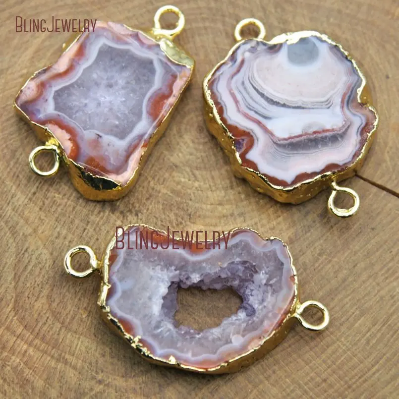 20190312-PC10143-Best Seller  Irregular Shape Ruby Red Agate Carnelian Gold Connector_1