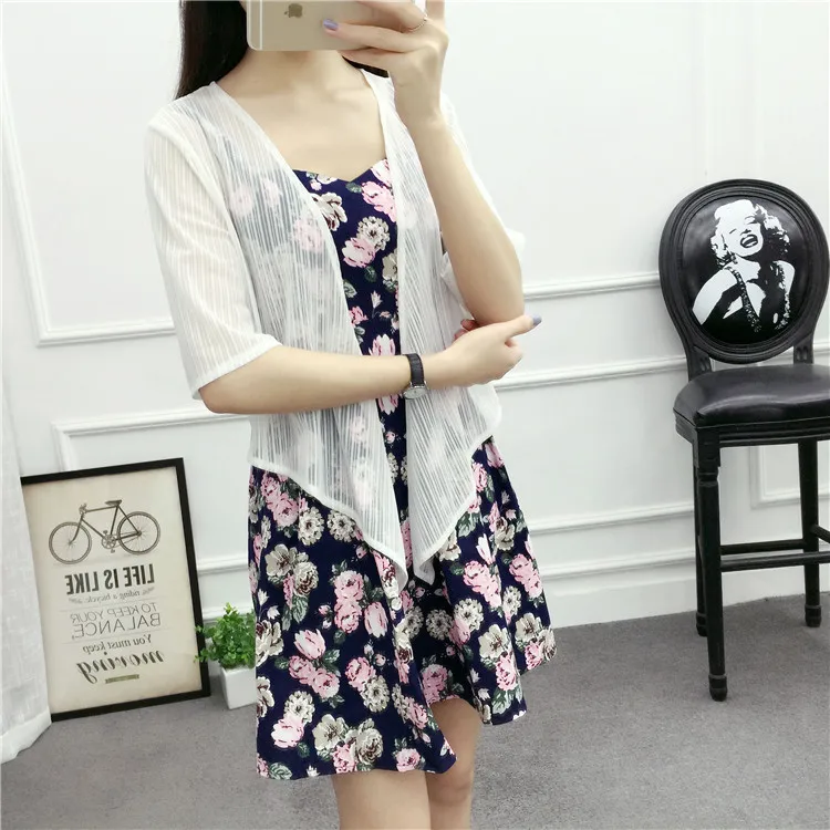 Chiffon elegante manga boleros cropped shrug xale
