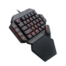لوحة مفاتيح K50 سلكية صغيرة للألعاب لوحة مفاتيح PUBG بيد واحدة للألعاب لوحة مفاتيح RGB خلفية بيد واحدة لوحة مفاتيح مريحة للألعاب USB(China)
