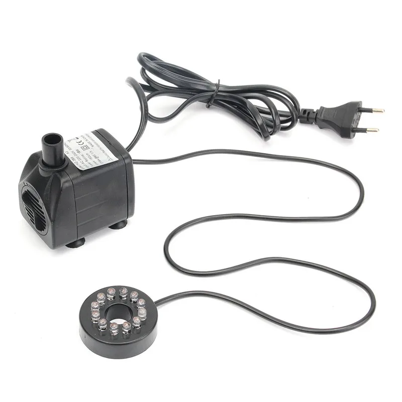 

NEW 1X420L/h Submersible Tabletop Fountain 12 LED Water Pump Aquarium Pond Changing Light with Plug Adaptor