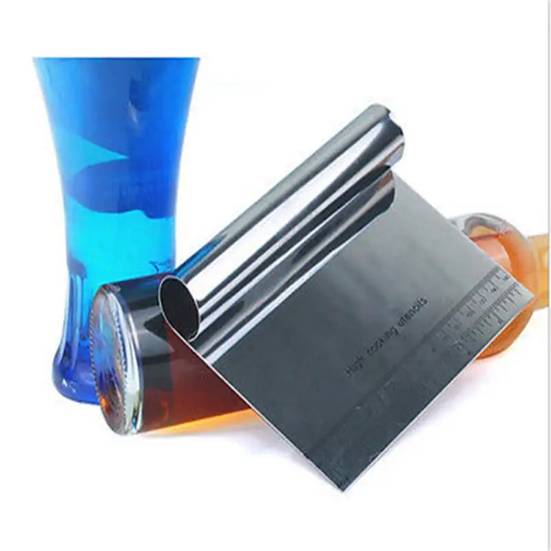  Stainless Steel Pizza Dough Scraper Cutter Kitchen Flour Pastry Cake Tool Gadget