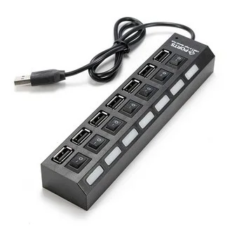 

High Quality 7 USB Outlets Small Splitter Switch And Battery Box With Usb Port For LED Light Up Kit Building Model