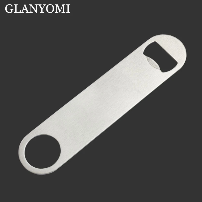 1pc 17.8cm Durable Beer Bottle Opener Stainless Steel Flat Speed Bottle Cap Opener Remover Bar Blade Kitchen Tools