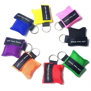 

Color CPR Resuscitator Mask Keychain First Aid Emergency Face Mask Health Care Tools