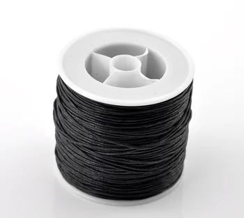 

DoreenBeads 80M(3149-5/8") Black Waxed Cotton Cord 0.5mm Dia. for Bracelet/ Necklace (B21508), yiwu
