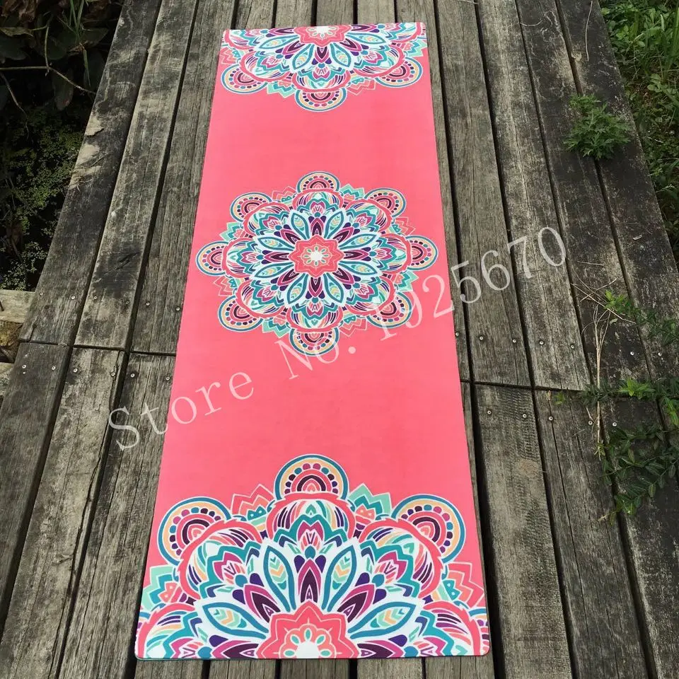 Nice design flower Natural Rubber Yoga Mat eco friendly slip resistant