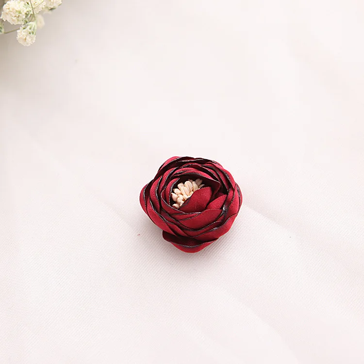 30 шт сгоревшие атласные розы с stamen DIY Бутик Аксессуары для волос для женщин и девочек
