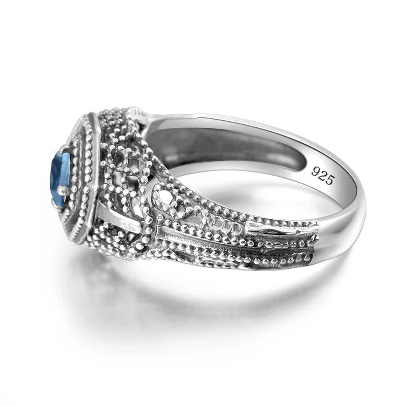 Szjinao Rings For Women With Stone Brilliant Blue Jewelry 925 Sterling Silver Bohemia Casual Party Anniversary Ring Wholesale