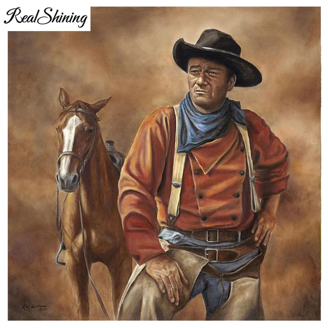 REALSHINING 5D Full Square DIY Diamond Painting Cowboy 