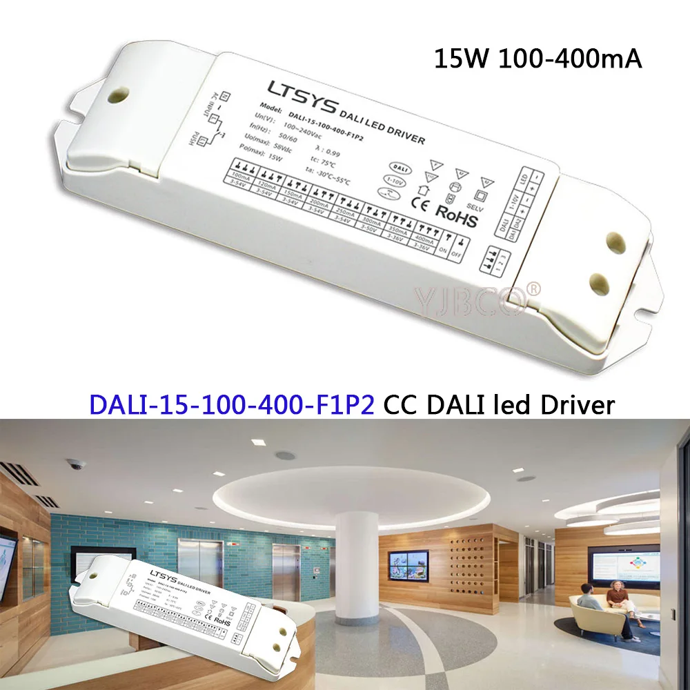 

Constant Current Dimmer Driver;DALI-15-100-400-F1P2;AC100-240V input; 15W 100-400mA CC DALI led Driver(1-10V) power