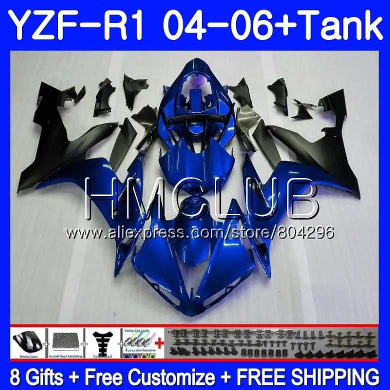 

Body For YAMAHA YZF1000 YZF R 1 YZF 1000 YZFR1 04 05 06 110HM.16 YZF R1 04 06 YZF-1000 YZF-R1 Glossy blue 2004 2005 2006 Fairing
