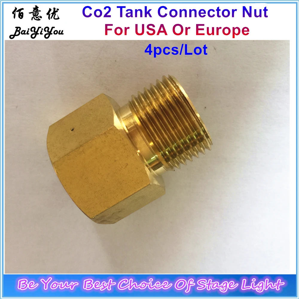 

CO2 Jet Machine Co2 Tank Copper Connector Screw Dimater USA 20mm European 21.4mm Exchange Nut To Connect Tank And Hose