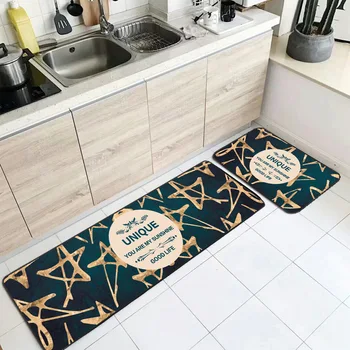 

Fashion European Bronzing printing Pentagram Kitchen Non-slip mat Bedroom bedside rug plush Strip carpet bathroom door mat
