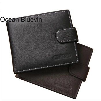 

OCEAN BLUEVIN Fashion Men's Wallet Leather Short Paragraph Foreign Trade Retro Zipper Buckle Wallet New Wallet Coin Pocket