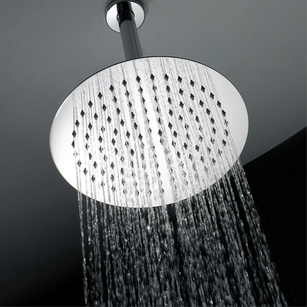 HIDEEP shower head 10 inch round ultra thin Stainless steel chrome