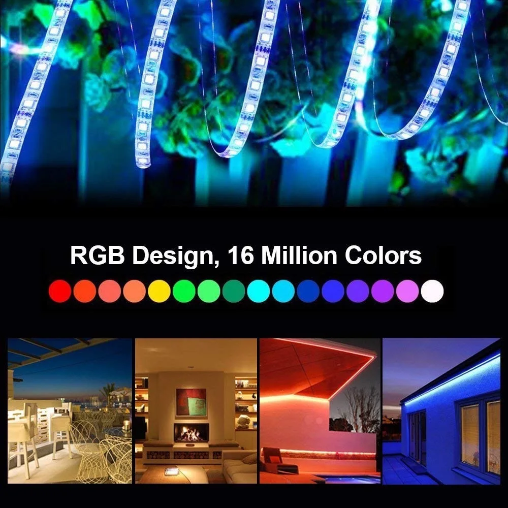 1 M 5 M 10 м 12 V 5050 RGB Светодиодные ленты ИК РФ Беспроводной Wi-Fi светодиодная лента для Спальня у телевизора на кухне декор для компьютера + ЕС США