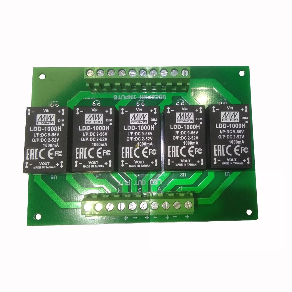 

5 Channel LDD Led Driver Board With 5PCS MEAN WELL LDD-500H LDD-700H LDD-1000H Power For Aquarium Fish Tank Led Emitter Lamp