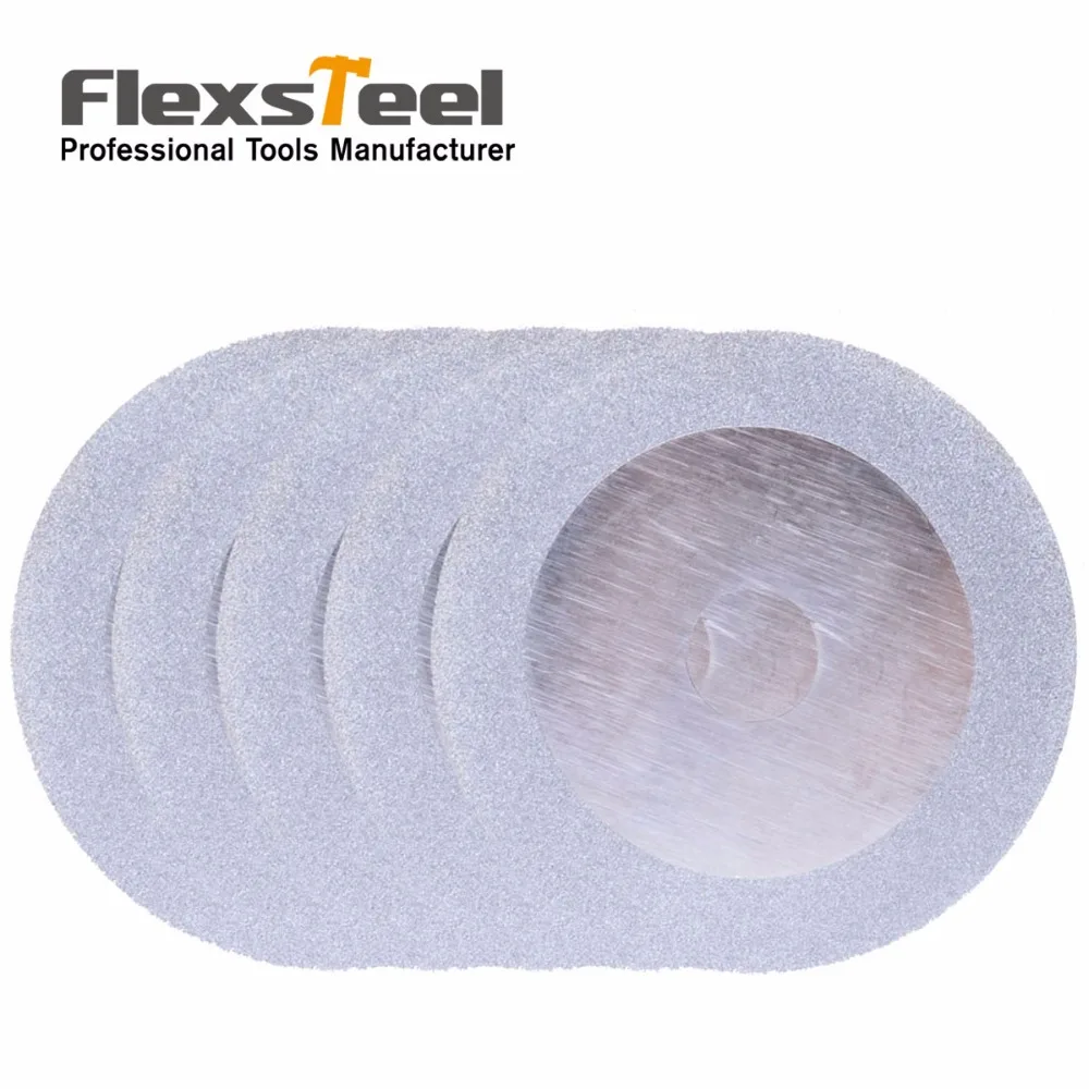 

Flexsteel 5pcs Sliver Diamond 4" 10cm Round Circular Disc Cutting and Grinding Saw Blade Wheel for Dremel Rotary Tools