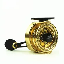 Yumoshi Рыбалка катушка все металла золотистого цвета плот колесо рыба линия колеса микро привести колеса левой рукой правую руку Рыбалка передач