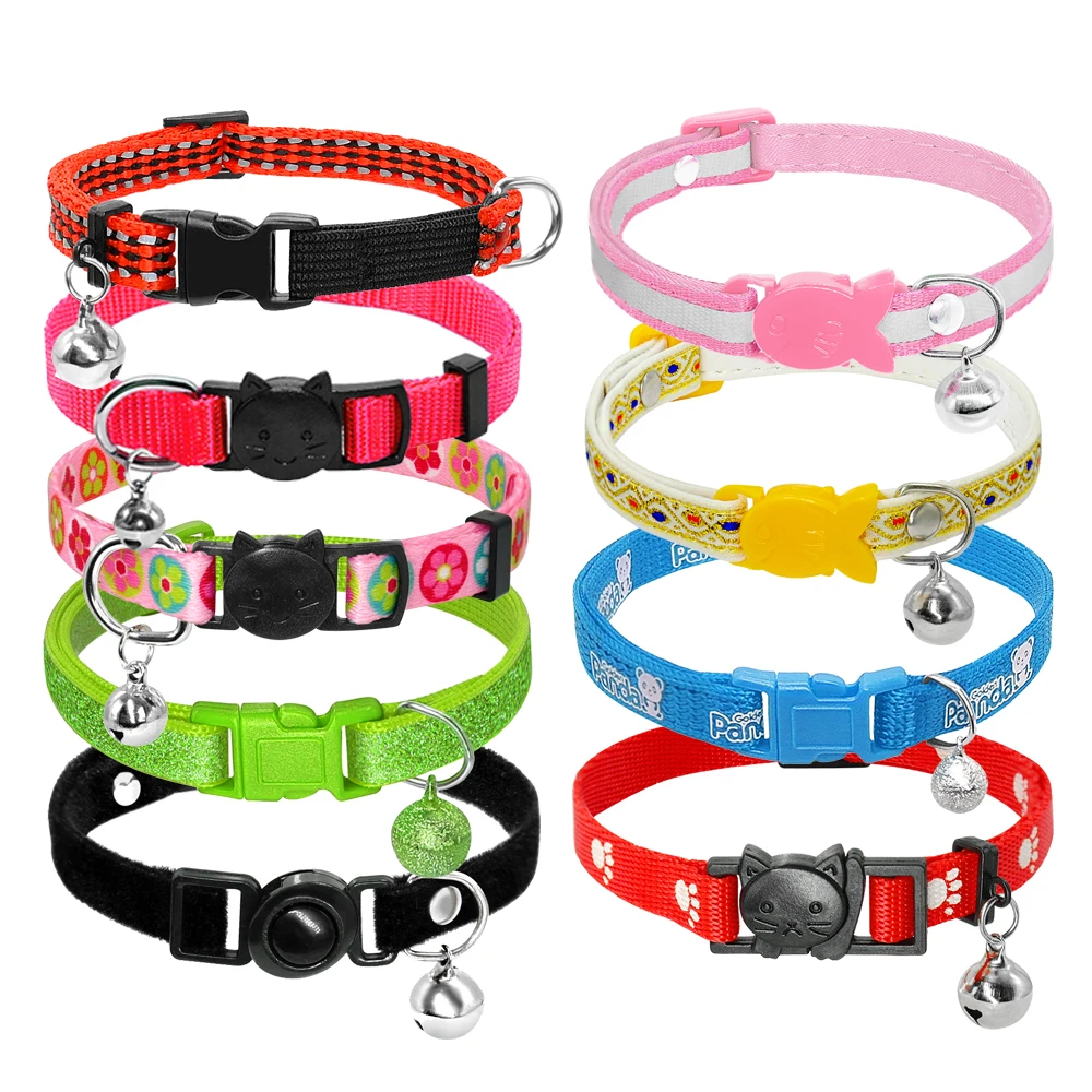 

Quick Release Cat Collar Nylon Cat Collars Cute Kitten Collar For Cat Small Pets 1cm Width Cat Accessories
