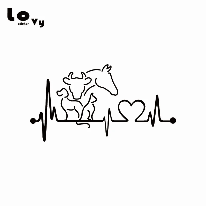 Kopek Kedi At Inek Kalp Atisi Yasam Hatti Monitor Vinil Araba Sticker Yaratici Hayvan Araba Cikartmasi Araba Pencere Kapi Icin Dekorasyon Ca0313 Araba Cikartmalari Aliexpress