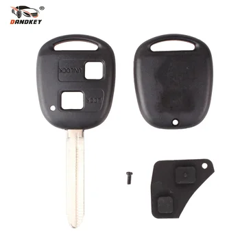

DANDKEY Remote Key Shell Case For Toyota Avensis Yaris Auris 2 Buttons Key Cover With Button Pad Rubber Fob Replacement