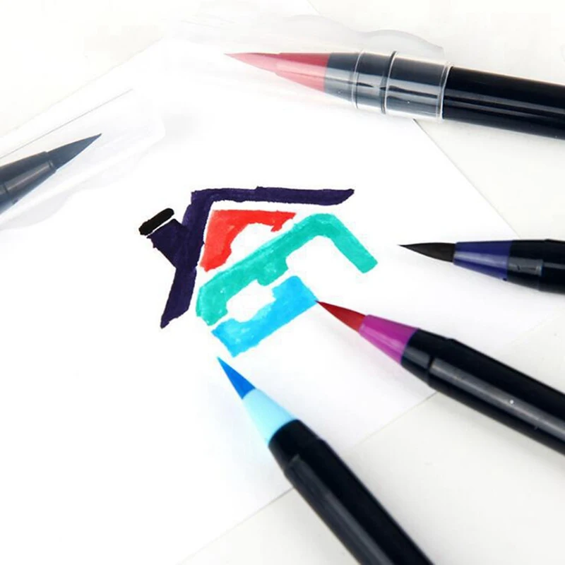 Многоцветная ручка мягкая голова ручка-кисть для каллиграфии красивые ручка цвета воды кисти цвет ful Весна арт маркер