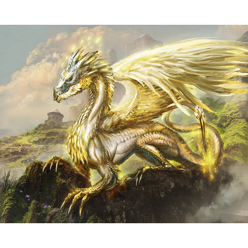 

DIY Diamond Painting Sacred Gold Dragon King Rhinestone Cross Stitch Diamond Embroidery Full Crystal Christmas Home Decoration