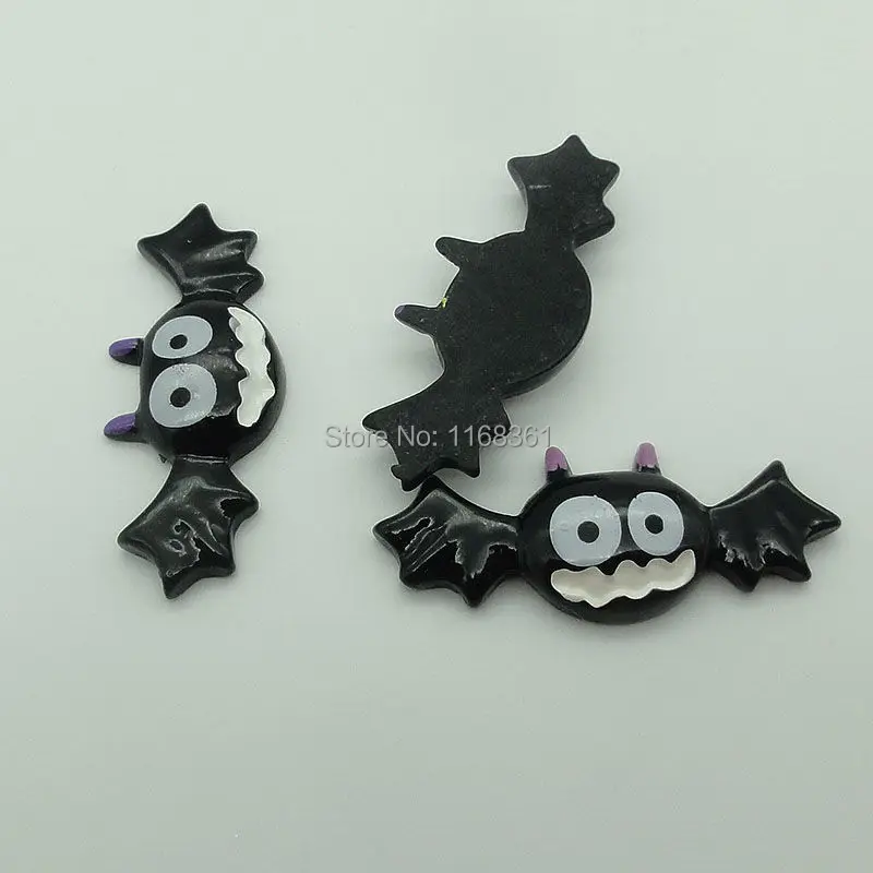 1pcs/lot resin flat back Halloween bared teeth bat 39mm Cabochons Scrapbooking Hair Bow Center DIY Christmas decration C105-7