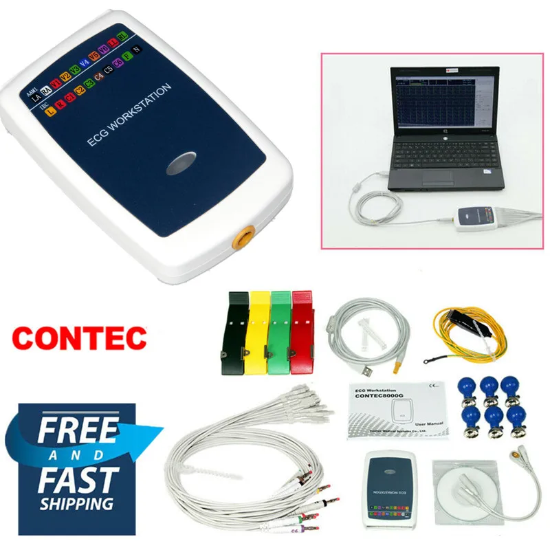 

Multi-function PC ECG/EKG Workstation System 12 Lead Resting ECG,PC Software CONTEC8000G