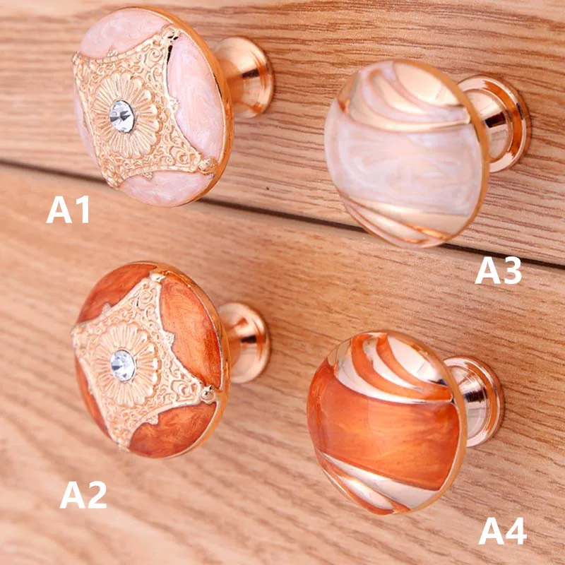 modern simple fashion rose golden furniture knobs amber drawer