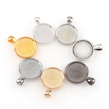 

10 Pieces 20MM Internal Size Convex Round Base Pendant Placement Tray DIY Blank Jewelry Border